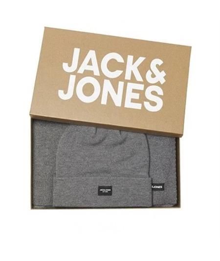 12102728_GR pack sciarpa cappello jack jones 0