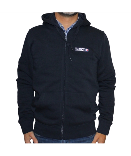 felpa zip cappuccio blu 1