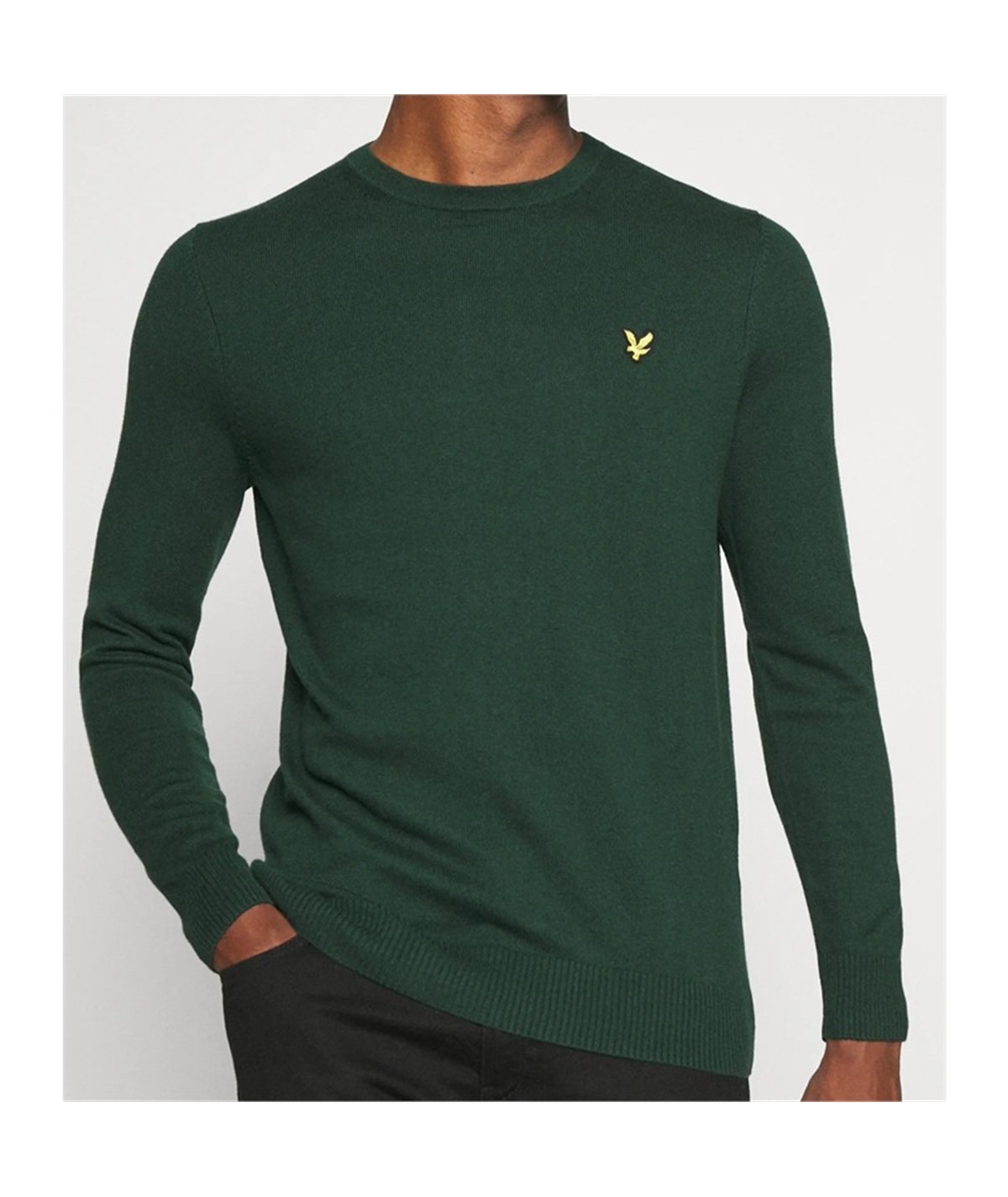 kn2110 maglia girocollo lyle scott verde 0