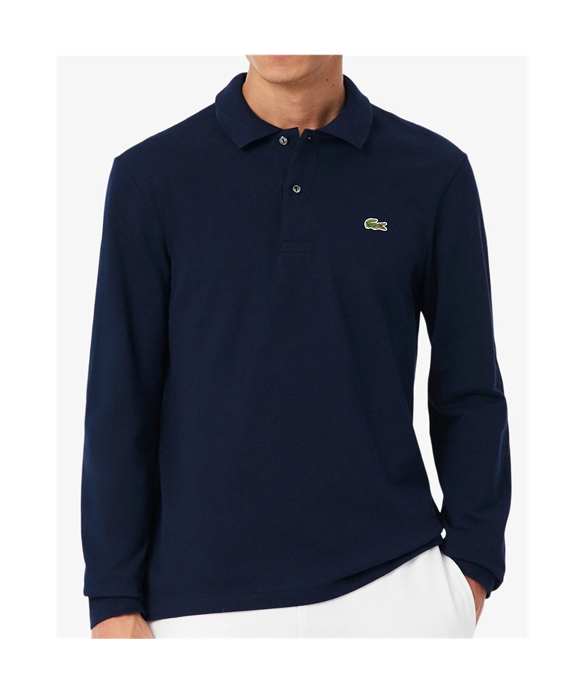 Polo manica lunga blu Lacoste 1