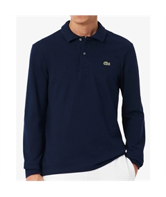 Polo manica lunga blu Lacoste 1