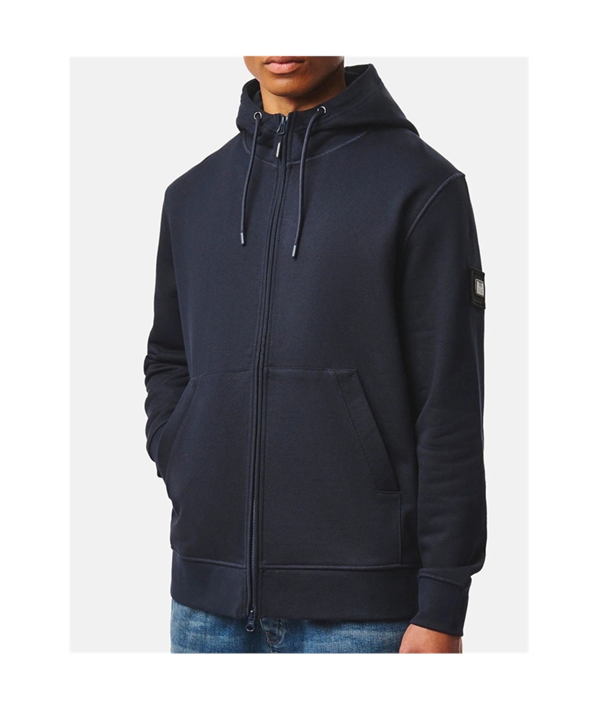 HD3B01 BL felpa zip e cappuccio WO 2