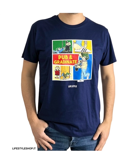 T-shirt andycapp pub e gradinate blu