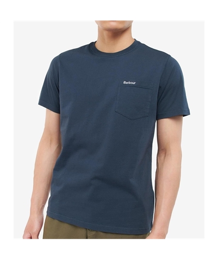 mts1114 t-shirt pocket barbour navy 1